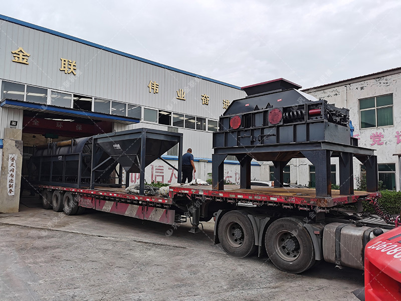 對輥破碎機,滾筒篩砂機,制砂生產線發(fā)貨圖片